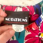 Notations Women’s Size 12 Floral Top  Brand Pink Purple Blue Flowers Print Large Photo 2