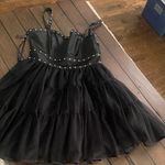 XOXO Black Studded gothic Mini Dress size-7 Photo 0