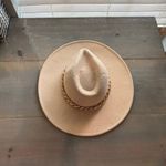 Cream Chain Link Strap Western Fashion Hat Photo 3