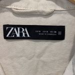 ZARA  Womens Oversized Cotton Snap‎ Front Shacket Shirt Jacket Cream Size Small Photo 3