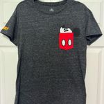 Disney  Women’s Gray Mickey Mouse Pocket T-Shirt Size Medium Photo 0