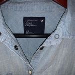 American Eagle AEO Western Chambray Boyfriend Shirt Photo 2