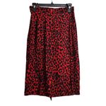 Basically Me Zara Basic Leopard Print Midi Skirt Red Animal Print Small Photo 1