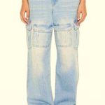 Forever 21  Premium Wide-Leg Cargo Jeans-Relaxed Fit Straight leg, size 28 New!! Photo 0