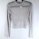 Free People  H20 Crew Pullover Sweater Sheer Lightweight Found Moon Gray XS Photo 2