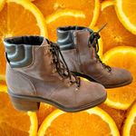 Lucky Brand  LK DAREK Brown Suede Leather Lace Up Zip Ankle Boots Women Size 11M Photo 2