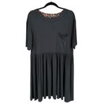 Agnes & Dora Kahlo Dress Black Jersey Knit Ruffle Empire Waist Pocket M Photo 2