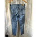 ZARA Z1975 Factory Faded Light Wash Skinny Distressed Zip Ankle Denim Jeans 6 Photo 5