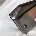 Coach  Alexa Metallic Leather Turnlock Clutch Purse, Silver Photo 12