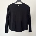 Madewell  Top Womens Relaxed Long-Sleeve Crewneck Tee Black 100% Cotton‎ XXS NEW Photo 2