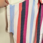 Time & Tru Gauzy Cotton Striped Shirt Women’s Medium Oversized Casual Relaxed Photo 1