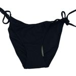 J.Crew New  Black Ribbed Cheeky String Side Tie Bikini Swim Suit Bottom Medium Photo 1