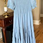 Allegra K Powder Blue Smocked Midi Dress New Photo 8