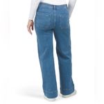 Avec Les Filles  Flat Front High Rise Wide Leg Jeans Med Blue Wash Denim 26 NWOT Photo 1