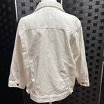 White Demin Jacket Womens L 3/4 Sleeve Y2K Preppy Trucker Size L Photo 4