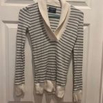 American Eagle Outfitters Juniors Striped Shawl Collar Thermal Pullover L Y2k Photo 0