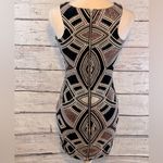 Speechless Dress Bodycon Black & White Print with Rose Gold Sparkle Accents-1 Photo 2