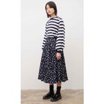Kowtow Umbrella Skirt Polka Dots Navy & White Size 10 Blue Photo 1