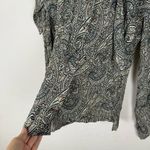 Rosetta Getty Paisley Asymmetrical Dress Tie Sleeves Scarf Top Gray Size 2 Photo 10