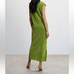 Mango MNG  Green Pleated Long Dress Green 10 NWT Photo 1