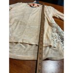 Charming Charlie Charming Charlies Peach Top Large Lace Tie Long Sleeve Blouse Shirt L‎ Flowy Photo 4