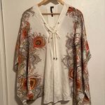 Kay Celine Peacock Print Caftan Blouse Photo 0
