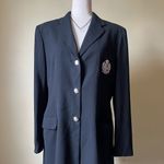 90s Vintage Lauren Ralph Lauren Black Wool Crest Blazer Button Down Women’s 12 Photo 1