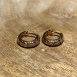 Sterling Silver CZ Huggies Gold Vermeil Over 925  Earrings Photo 8