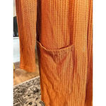 Tickled Teal  the Aubrey cardigan orange waffle texture, side length size large Photo 4