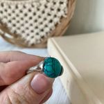 Boutique “Norma” Southwestern Blue Turquoise Silver Ring 6.5 Cowgirl Maximalist Photo 7