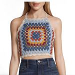 Say What? Say What NY Crochet Multi-coloured Halter Top Sz S Photo 0