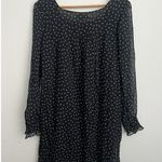 Gold Hawk Silk Mini Dress Floral Sheer Long Sleeve Cottage Prairie Flowy Romance Black Size XS Photo 4