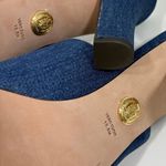 Veronica Beard $385 NIB Carlotta Denim Mixed-Media Heels shoes 10.5 M Photo 4