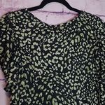 Tommy Bahama  LINNEA WILD ONE FLUTTER TOP BLACK ANIMAL PRINT LINEN TEE NWT LARGE Photo 4
