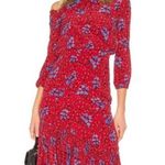 Saloni Lexie Silk Midi Dress in Scarlet Posey Size 2 Photo 0