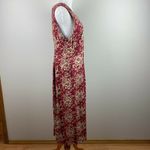 Woolrich  Maxi Dress M‎ Floral Maroon Beige Sleeveless Cotton Blend Long Photo 2