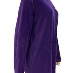 Denim and Co Purple Ribbed Velour Cotton Blend Long Sleeve Tunic Top Size Large Photo 3