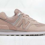 New Balance 574 Gray & Pink Sneakers Photo 0