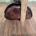 Wabags Brown Large Handcrafted Leather Turnlock Handbag Braided Handle‎ Brown Photo 3