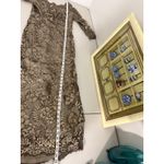 Tadashi Shoji  Lace Gold Sequin Mother of the Bride Formal Gown Long Maxi Dress 6 Photo 3