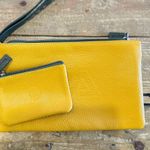 AAlard Megeve Made in Italy clutch pouch wristlet and coin set Yellow Photo 5