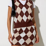 Motel  Rocks Sami Vest in Knit Argyle Tan  Photo 0