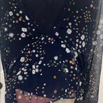 Urban Outfitters Navy Floral Blouse Photo 2