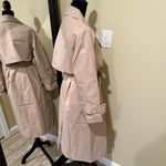 Belted Trench Coat Long Sleeve Coat parka raglan sleeve Rain coat cardigan blaze Tan Photo 4