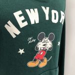 Disney  Mickey Mouse Dark Green New York Long Sweatshirt Hoodie Dress Medium Photo 5