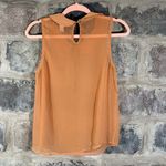 Forever 21 Forever‎ 21 Sleeveless Peter Pan Collar Blouse Small Sheer Rust Orange Bow Tie Photo 3