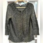 Coldwater Creek  Angora Mohair Blend Cardigan Sweater Beaded Size Large 14 / 16 Photo 0