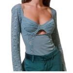 Urban Outfitters Out From Under Bodysuit M Lace Mesh Dark Romantic Feminine NEW Photo 0