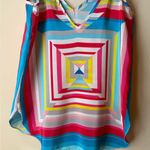 Amanda Uprichard  Vintage Geo Multi Square Rainbow Silk Tank Photo 4