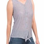 Rachel Zoe Blue White Striped Linen Front Tie Top Small Photo 0